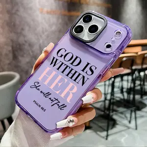 Premium Phone Case for iPhone 17 16 Pro Max 15 Plus 14 13 12 11 Air God is within her Pattern Non-Yellowing Shockproof Soft Silicone Transparent Cover Smartphone Protection Casing