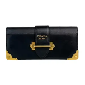 Pre-owned PRADA Leather Crossbody Bags Black Cahier Chain City Calf and Saffiano Crossbody Bag