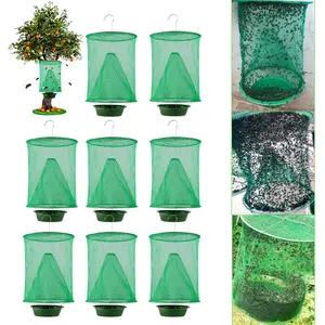 8 Packs Ranch Fly Trap - Fly Traps Outdoor Hanging 2024 Upgraded Fly Catcher,Stable Fly Trap Fly Bag Reusable Fly Traps Pest Fly Control for Family Farm Park Orchard Garden Scent
