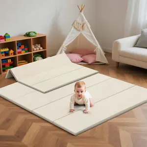 Baby Play Mat Foldable, 1.2" Thick Waterproof Playmats for Floor, Thicken Foam Playmat for Tummy Time, 47x47 Playpen Mat, Portable Baby Floor Mat for Infant