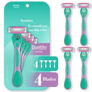 4-Blade Sensitive Disposable Womens Razors, 4 ct