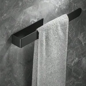 Stainless Steel Towel Rack for Bathroom, No Drilling Installation, Solid Towel Hanging Rod, Space-Saving Organizer for Towels, Bathroom Organizing Accessories