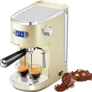 COWSAR Espresso Machine 20 Bar, Semi-Automatic Coffee Maker with Milk Frother Steam Wand, Nespresso Capsule Compatible, 45 oz Removable Water Tank for Cappuccino, Latte, Home, 1350W, Cream White