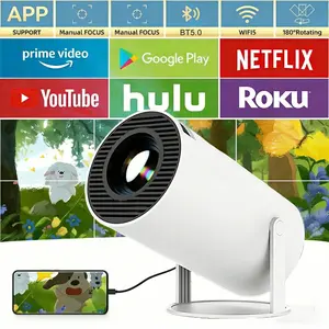 Mini  portable Projector, 720P Portable Projector with Dual Band WIFI6 5G Wireless 5.2 Bluetooth Android 11, 160 ANSI Lumens, 180° Rotatable, Auto Keystone Correction,35"-130" Screen Video Projector