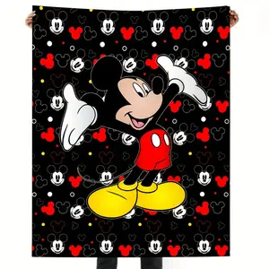 DISNEY CLASSIC Mickey Minnie Mouse Blanket, Travel-friendly, Cozy Throw Blanket, Home, Seasonal Home Decor, Cartoon Theme Blanket