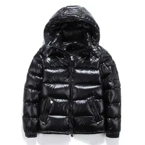 New Glossy Down Jackets Men Jackets Short Winter Hooded Women Thickened Warm-Keeping Cold-Proof Long Sleeve Lightweight Puffer Coat Coat With Pockets