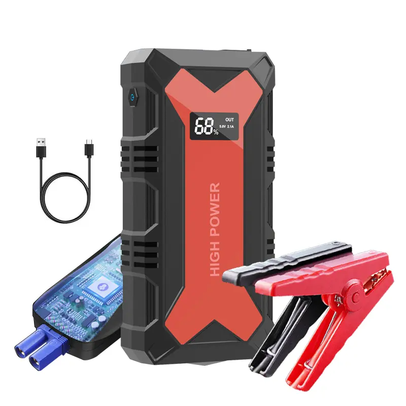 UltraSafe 1600-Amp Car Battery Jump Starter, 12V Lithium Battery Pack, Water-Resistant Power Bank with Type-C Port for Gas/Diesel Engines up to 6L/3L, Automotive Tools