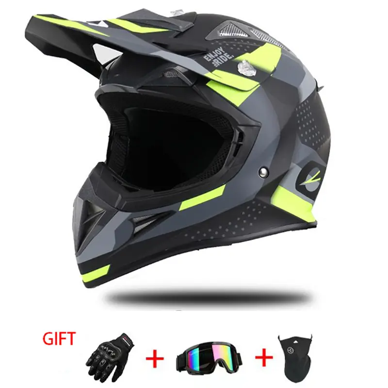2026 Trend DOT Certified Full Face Dirtbike Helmet - Lightweight, Breathable Off-Road Biker Motocross Helmet with Adjustable Straps, Chinstrap for Adults/Youth, Full Face Helmet