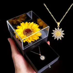 Elegant Sunflower Necklace Gift Set for Celebrating Love and Loyalty