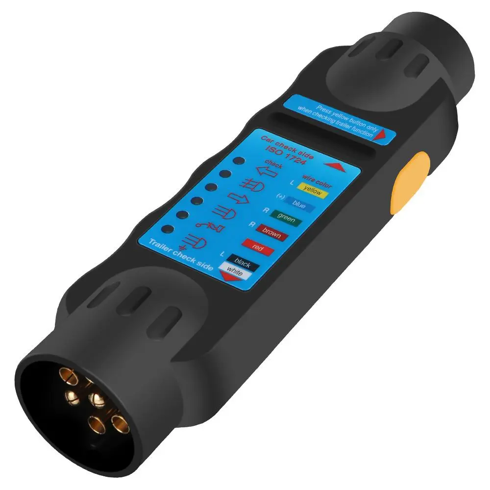 12V 7-Pin Car Towing Light Tester, Caravan Tow Bar Light Wiring Tester, Trailer Plug Socket Diagnostic Tool, Automotive Circuit Continuity Tester