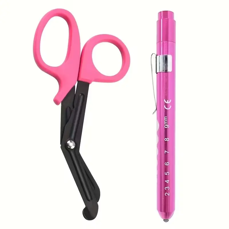 Two-Piece Art Scissors & Pen-Shape Flashlight Set, Office Learning Supplies, Office Cutting Supply, Classroom Supplies, Cutting Supplies, Cutting Tool, Ideal for Sewing, Industrial Use, Home Crafts, School Arts
