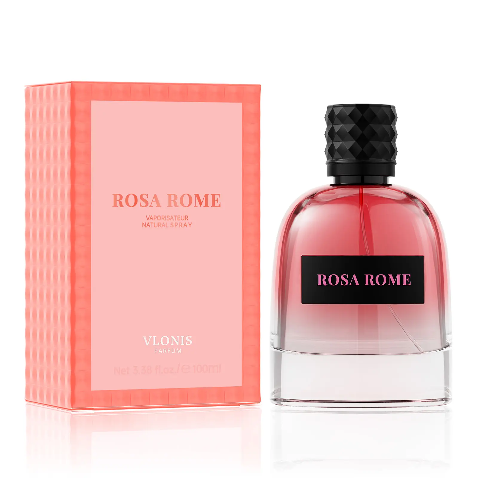 VLONIS Rosa Rome Eau de Parfum, a Floral Gourmand Signature Scent with Jasmine and Vanilla Scents, Long Lasting Women Perfumes for Date Night, 3.4 fl oz, Elegant Floral Fragrance, Non Toxic, Perfumes For Women, Sweet Rose, Vegan Beauty Pick