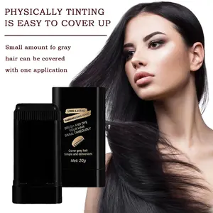 Portable Hair Dye Comb for Gray Hair Coverage, Hair Dye Brush, Hair Color Stick, Even and Effective Coverage, Waterproof and Sweat-proof, Easy to Use, Gentle Formula, Black