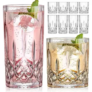 Drinking Glasses, 8   Glass Cups, Mixed Glassware Set, 4 count  Old Fashioned 11oz Highballs and 4 count 11oz  Glasses,  for ,  and other Beverages