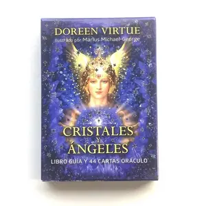 Crystal Angel Oracle Cards Spanish Edition 44 Cards, Ideal for Beginners and Enthusiasts, Divination and Prediction, Spiritual Journey, Gift, Cristales