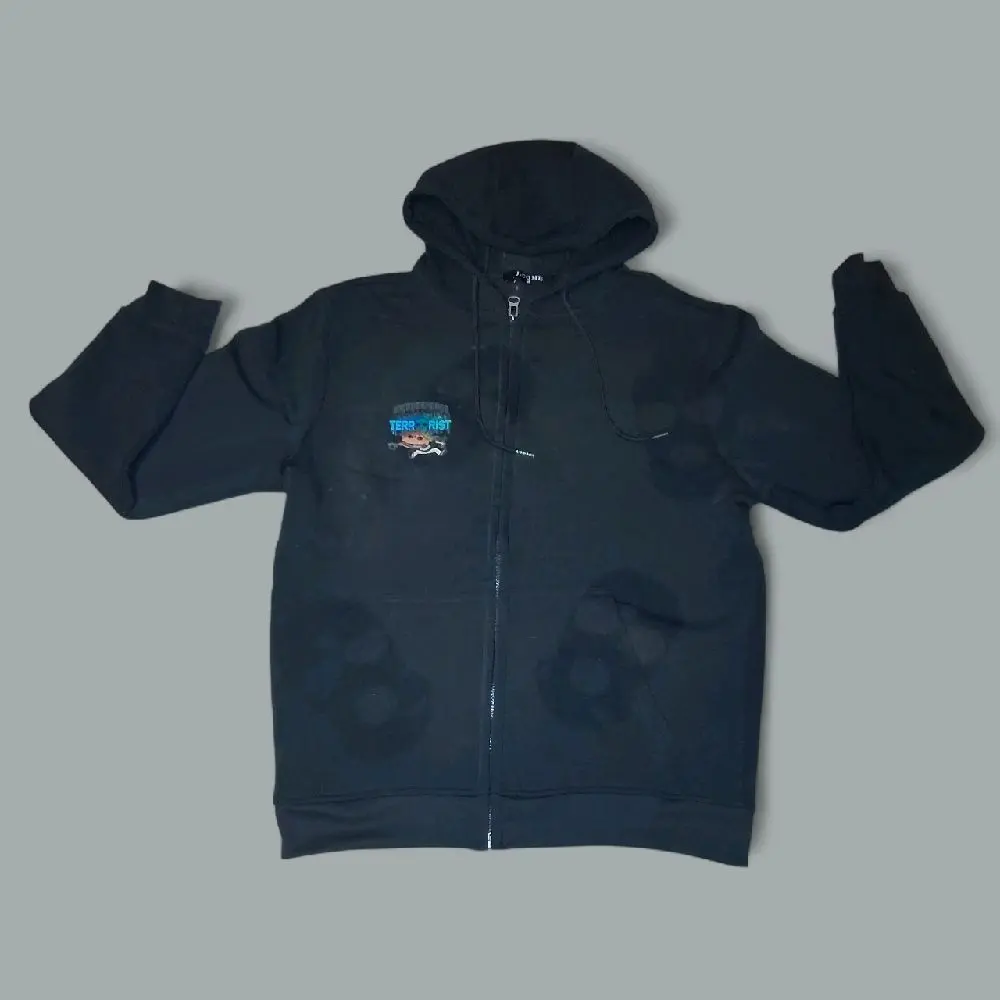black  terrorist signature zip up