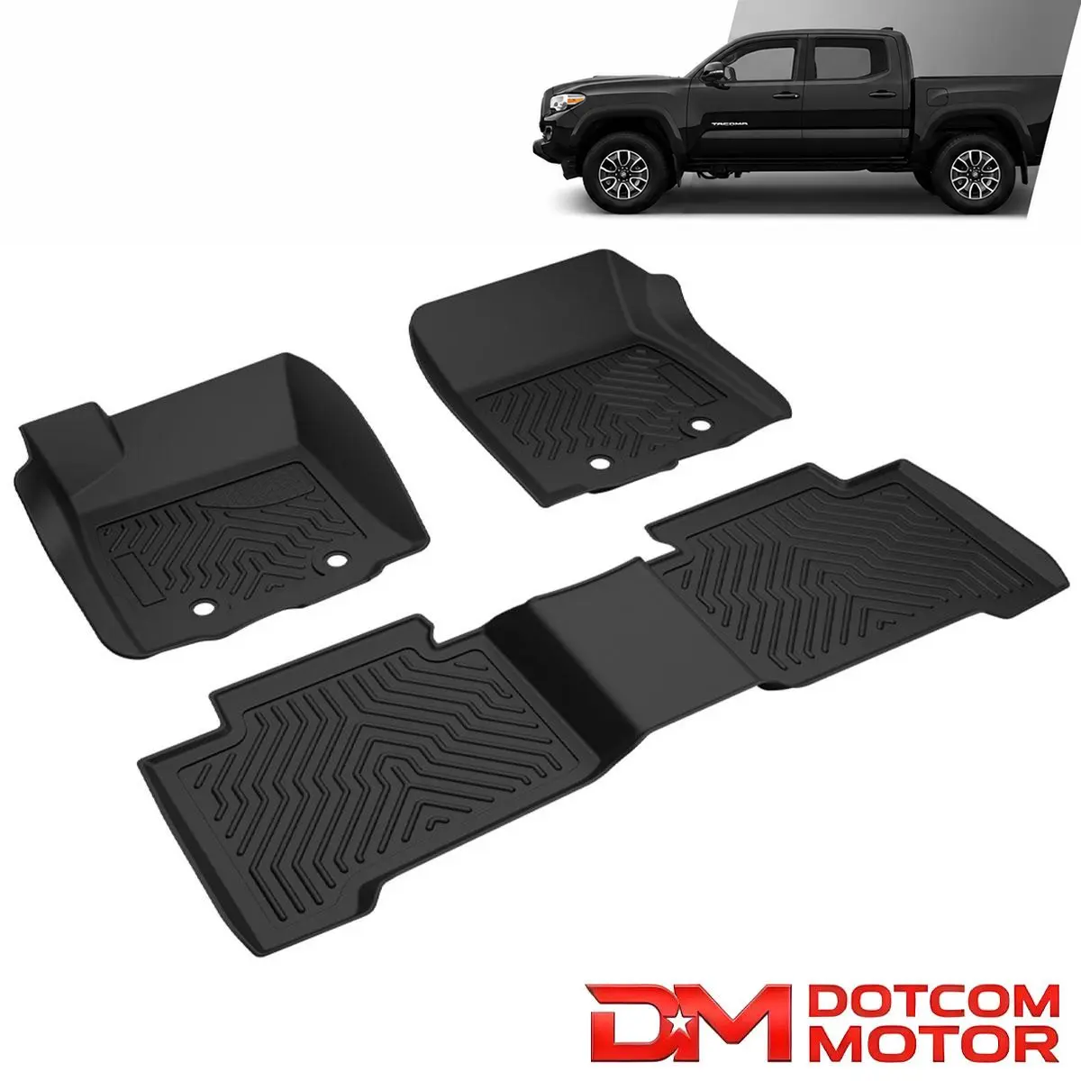 All Weather Floor Mats Fit For 18-23 Toyota Tacoma  Double Cab 2 Row Liner Set 3D