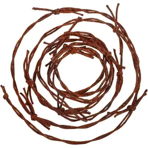 30 Feet 4 Pcs Fake Rusted Barbed Wire Garland Western Decorations Fake Barb Wire Rusted Barbed Wreath Rusty Garland Crafts Cowboy Christmas Tree Hanging Decorations(Dark Brown)