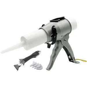Compact 24:1 Caulking Gun - No Drip Caulk Gun - Patent Design - Lightweight Aluminum Frame - Works with all 10 oz Tubes (SILIGUN PRO Nozzle Kit)