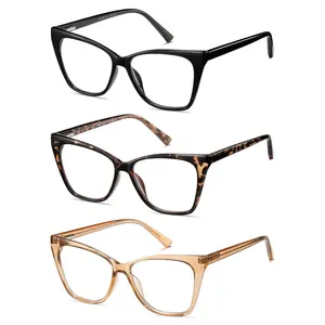 Oversized Reading Glasses Women Cat Eye Style Blue Light Computer Reader Eyeglass Designer Fashion Spring Hinge Eyewear lenses