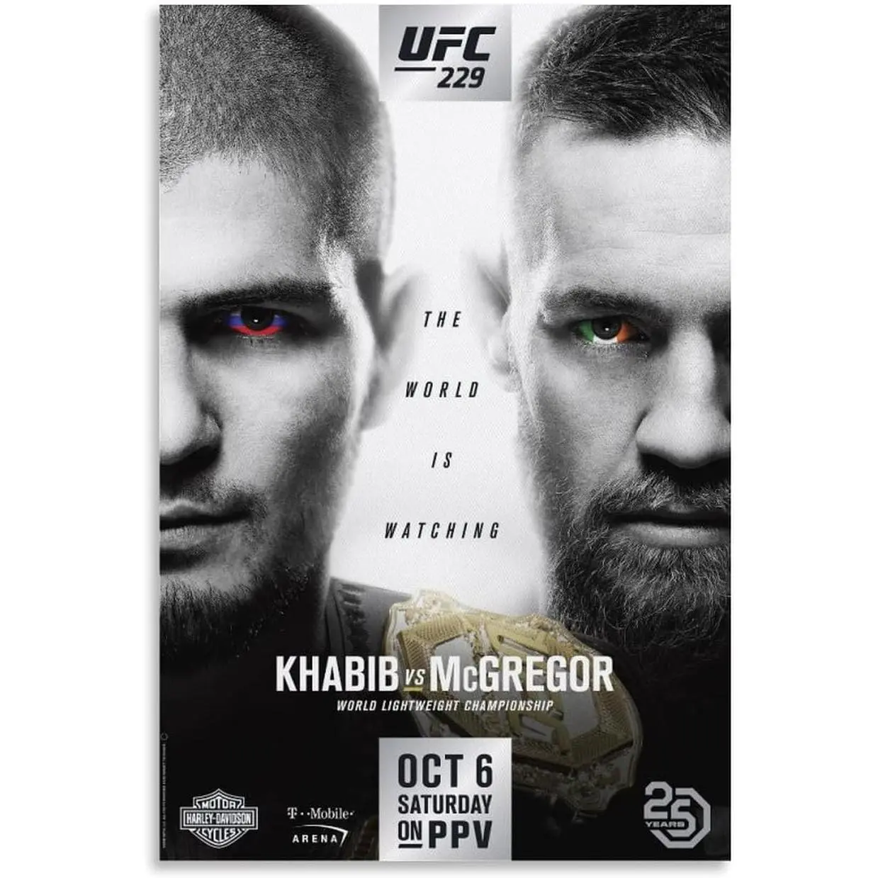 Conor McGregor's VS Khabib Fight Event Poster Canvas Poster Room Aesthetic Decorative Wall Art Print Family Bedroom Decor