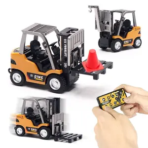 1:64 Remote Control Forklift Toy with Lifting Mast and Crane Function, Switchable Tools with APP Control, Family Outdoor RC Vehicle for Ages 6 and Up