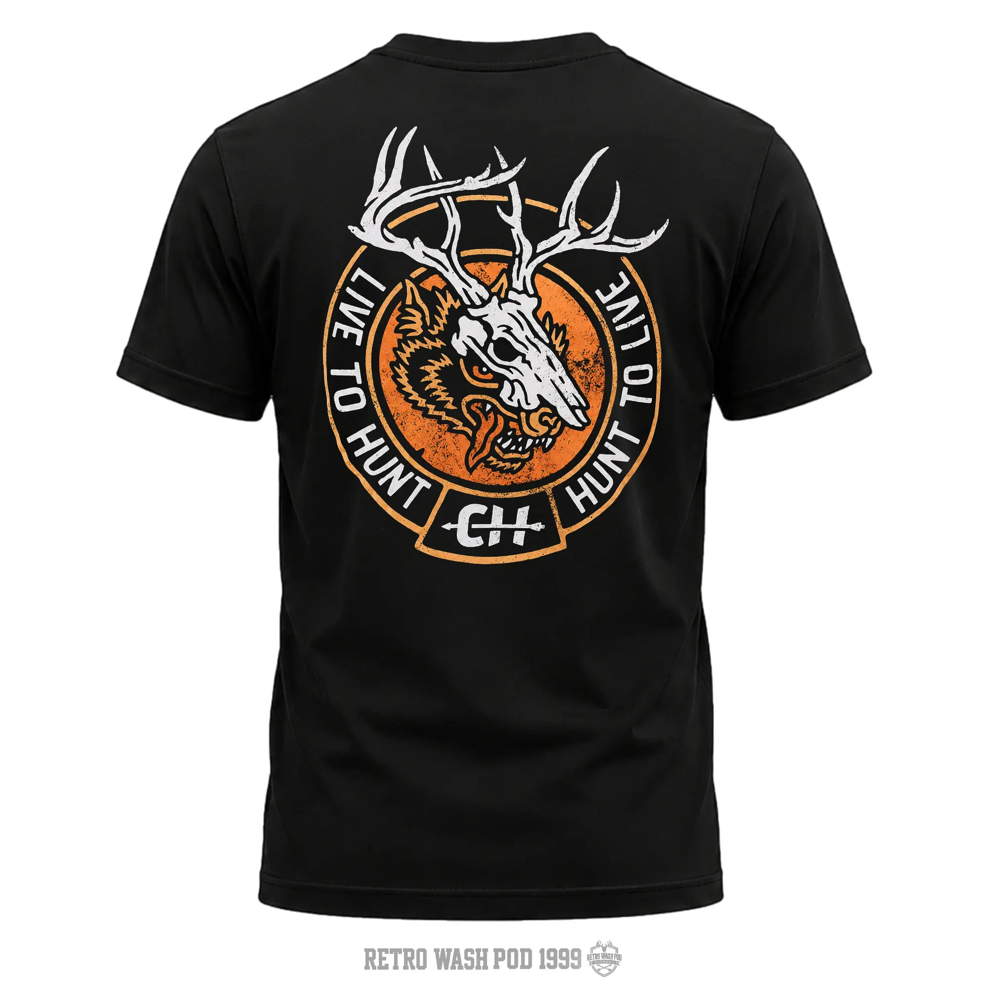 Hoyt Archery Outdoor Hunt To Live Men's Shirt, Hunting T-shirt, Crew Bowhunting Shirt, Deer Skull Archery Tee, Archery Tactical Gear, Unisex Short Sleeve Casual 100%, Outdoor Gift For Men, Made In USA.