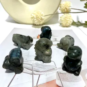 IG Crystal 5 Counts Labradorite Small Dinosaur Crystal Healing Crystal Home Decoration