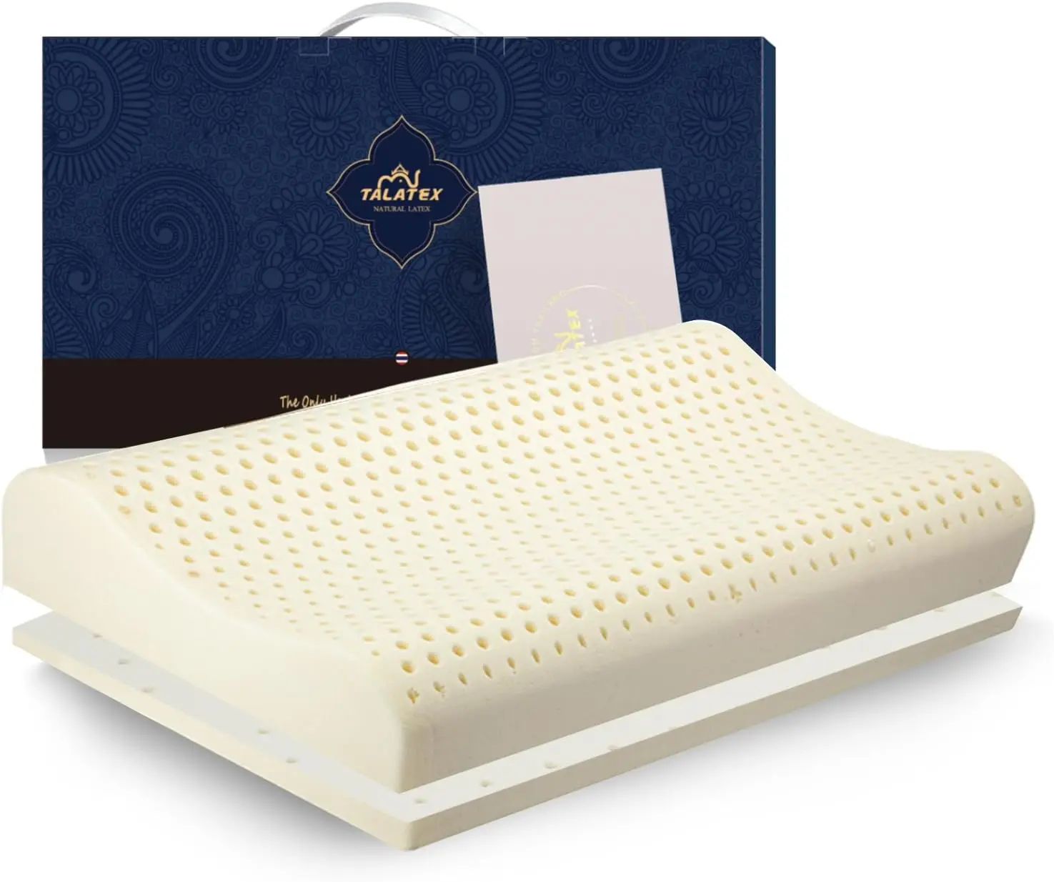 Adjustable Natural Latex Pillow - Orthopedic Ergonomic Sleep Support, Breathable Tencel Silk Cover, Skin-Friendly, Standard-Soft Medium Firm, Standard Size for Most Sleepers, Neck Support