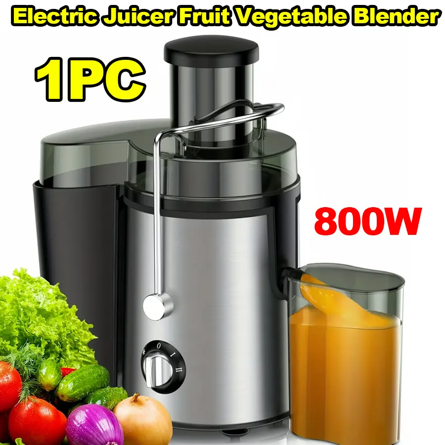 Centrifugal Juicer, 800W Powerful Home Machine for Fruits & Vegetables, Stainless Steel & BPA-Free with Dual Speeds and 3-Inch Wide Mouth, High Power Juicer, Home Multifunction Juicer