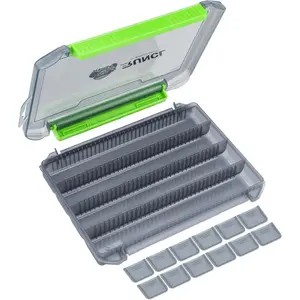 Fishing Tackle Box, Double Buckle Open Tackle Trays, Plastic Storage Parts Box with Removable Dividers for Saltwater, Freshwater, Fly Fishing, Christmas Gifts for Fisher, Dad, 1/2/4 Pack