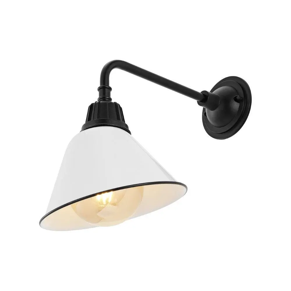 JONATHAN Y Croydon Farmhouse Industrial Iron LED Gooseneck Arm Wall Sconce - Metal Shade LED Bulb Light, Home Decor Light for Living Room, Kitchen, Outdoor Spaces