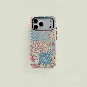 SUZIE Quilt Patchwork IPhone Case| Protective Vintage cottage Premium Film 2 in 1 Phone Case - Durable, Shock Absorbing and Stylish Protection - Compatible with iPhone 17 16, 15, 14, 13, 12, 11, Plus, Pro, Pro Max, Perfect birthday gift for friends.
