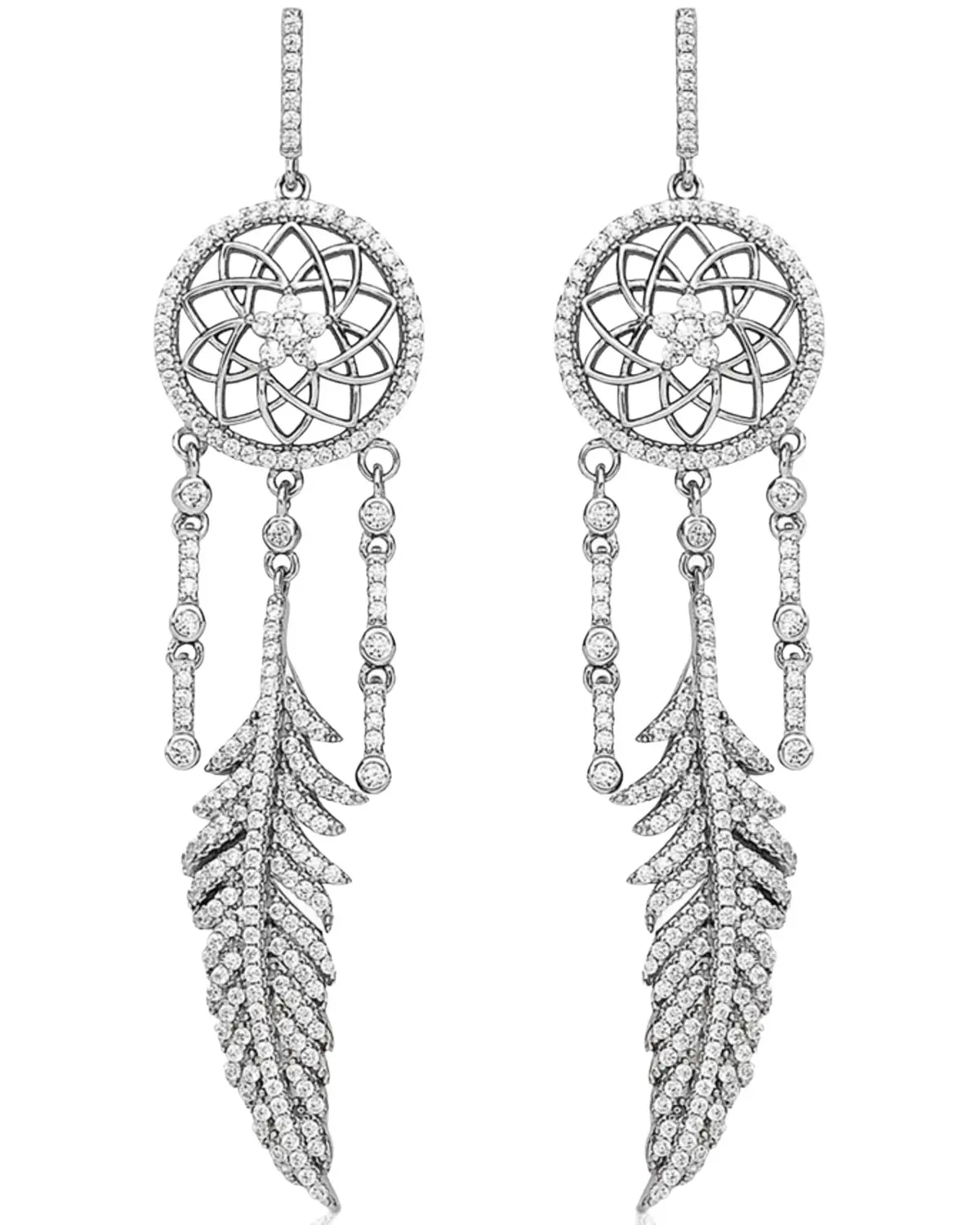 Kelly Herd Women's Women'S Silver Dreamcatcher Dangle Earrings - Epz7368