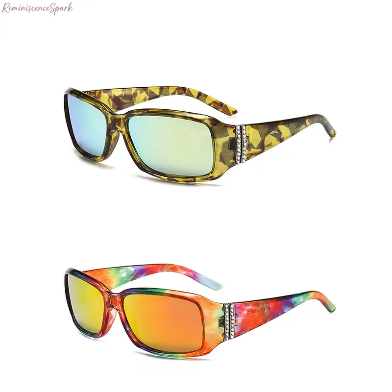 Women's 2-Pack Dressy Retro Polarized Sunglasses - Sparkle Rhinestone-Embellished Statement Frames, Lightweight, Glare-Free, Reflective Glasses for Cycling, Travel Outings, Sports & Outdoor Gear, Retro Style, Accessories