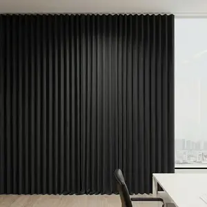 No-Drill Foldable Room Divider Curtain with Hooks, Light Filtering Privacy Partition & Temporary Wall for Studio Apartment, Renter-Friendly Small Space Divider