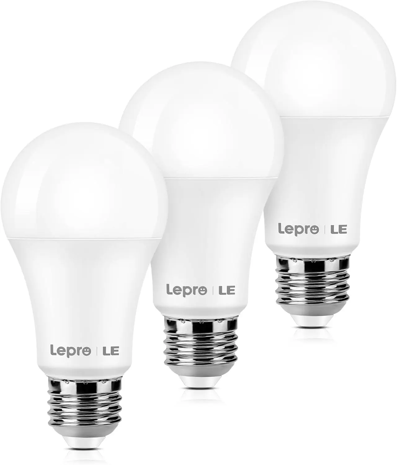 Lepro Super Bright LED Combo Bulbs, 100W Equivalent A19 E26 Standard Base, 14W 1500 Lumens, 2700K Warm & 5000K Daylight, Non-Dimmable, 10000-Hour Lifetime, Pack of 3, White Led Combo