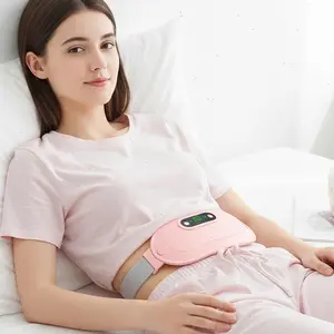 ViralPeriodGadget Electric Belly Wrap - Cordless Fast Heating Pad for Period Cramps, 3 Heat Levels & 4 Massage Modes Waist Belt