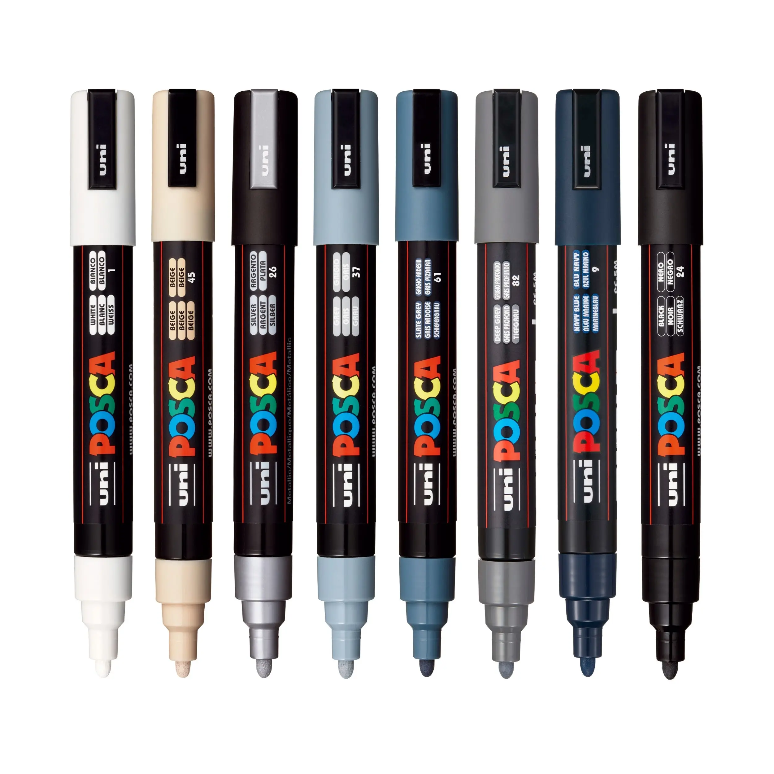 uni® POSCA® PC-5M Monotone Water-Based Paint Markers (8 Pack) - Smooth Stroke Tools for Coloring, Markers For Coloring
