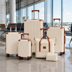 Fahuac 6-Piece Hardshell Luggage Set - Expandable, Lightweight Nested Stack Suitcases (16/20/24/28in) with 360-Degree Dual Wheels, TSA Lock, Metal Corners, Duffle Bag, Toiletry Bag (TSA-Proof, Crash-Resistant, Durable, 4-Wheel, Lock Luggage Sets), Tsa-Pro