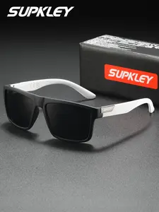 SUPKLEY Business Style Men'S Fashionable Square Polarizer Sunglasses, Uv400 Protection, Durable, Suitable For Outdoor, Driving, And Daily Wear. Anti Uv Reduces Glare