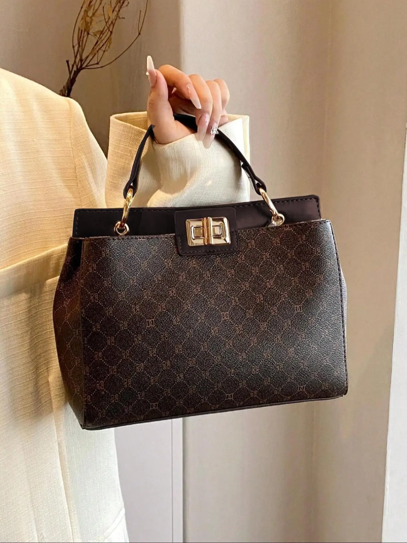 Vintage Style PU Leather Handbag, Fashionable Large Capacity Handbags for Women, Elegant All-match Shoulder Bag, Crossbody Bag for Daily Used