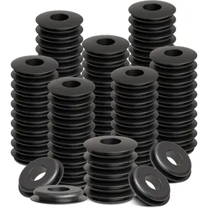 100 Pcs Rubber Seals, Black Round Gaskets for Semi Trucks Trailers Brake Air Hose Part Number 10028