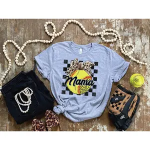 Softball Mama Leopard Bow