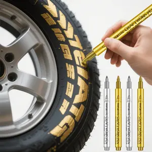 12/4pcs Tire Coloring Pen Colourful Permanent Metal Markers - Waterproof, Metallic Craftwork Pen Christmas Craft Pen Sign in Signature Pen Paint Marking Pen Ideal for DIY Crafts, Resin Art & Office Supplies