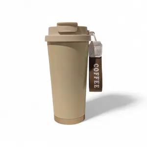 18oz To-Go Coffee Cup with Keychain Charm – Beige