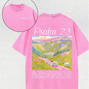 Jesus Religious Cross Sun Printed Retro Washed T-Shirt Unisex, christian Easter Shirt Cotton Soft, Casual Daily Wear, Full Color Womenswear