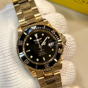 Invicta Automatic Men's Watch - Black and Gold - Water Resistant - Classic Style Timepiece