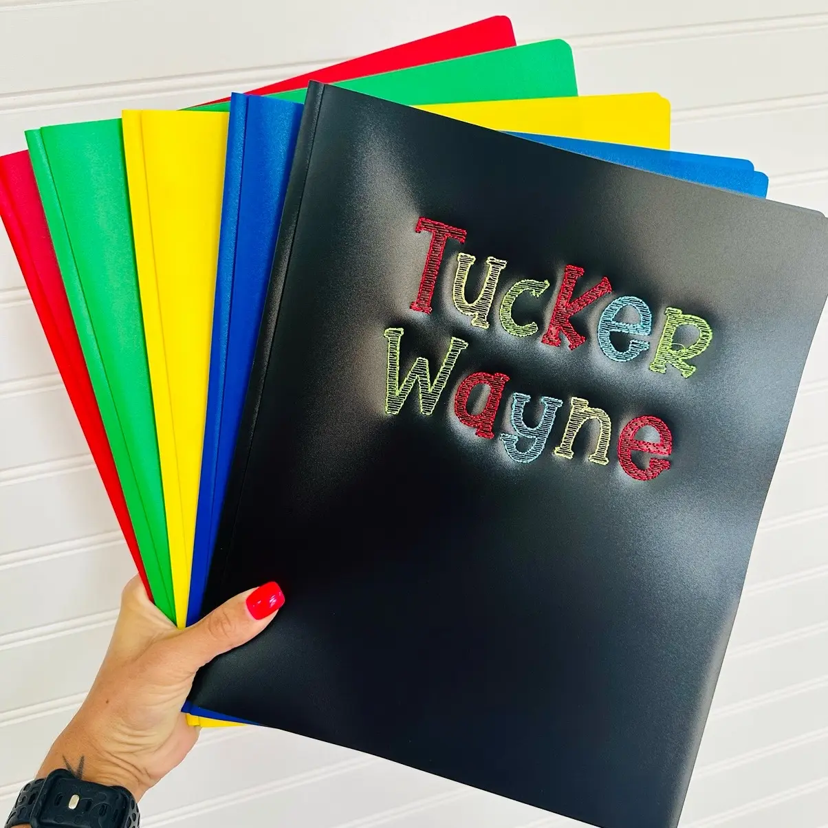 Custom Embroidered File Folders school