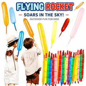 gift 100 Pack Rocket & Helicopter Balloons Kit with PumpFlying Whistle Balloons & Spinning Balloons Outdoor Toy for Kids